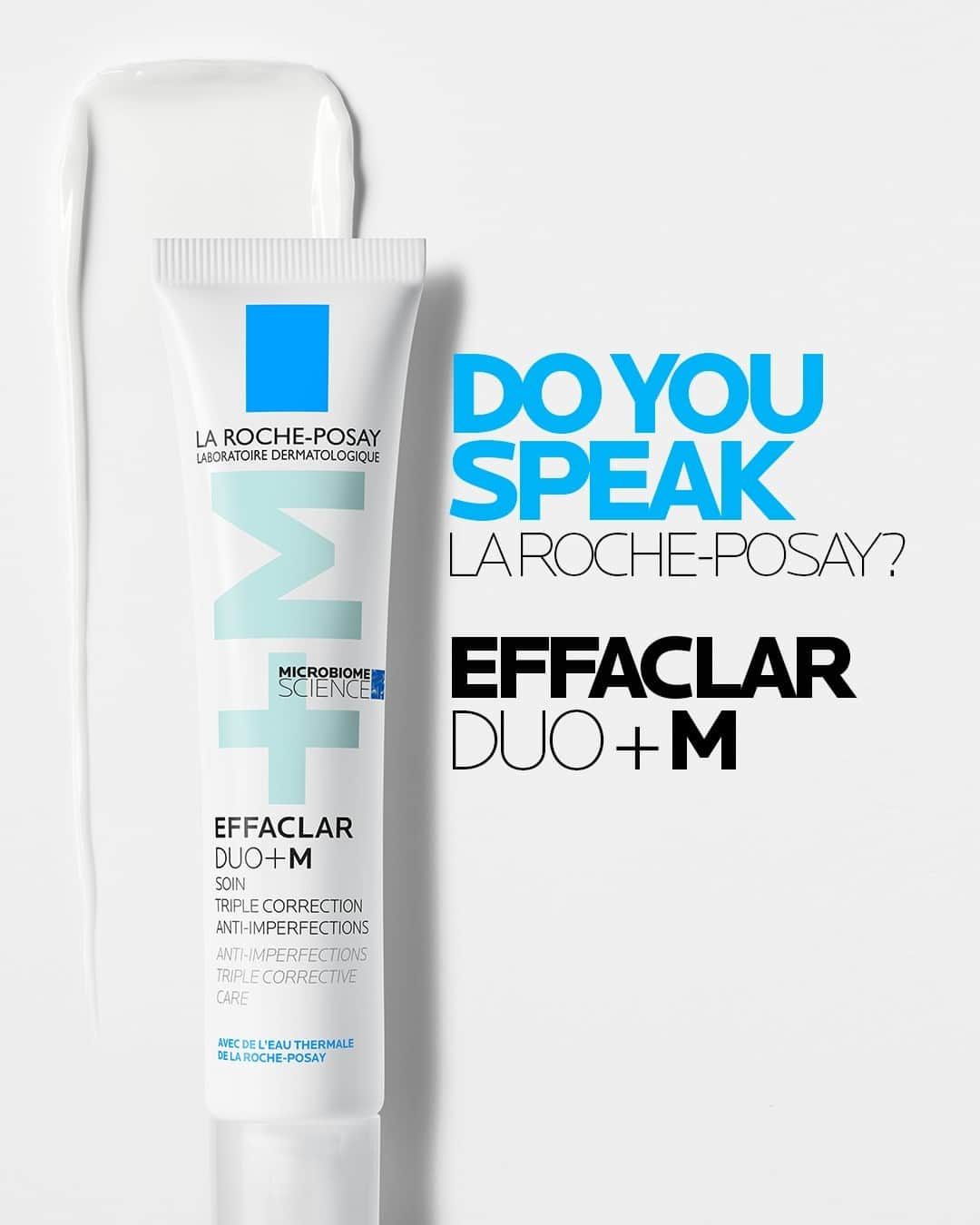 La Roche-Posayのインスタグラム：「This month, we're learning more about Effaclar Duo+M – a game changer for acne-prone skin! 🥇 Why +M? I’m glad you ask! It’s because its formula is powered by Microbiome science. This true innovation targets the bacteria responsible for imperfection, helping to restore the skin’s microbiome. 👉 To learn more about the new formula, swipe left!   All languages spoken here! Feel free to talk to us at anytime. #larocheposay #effaclar #acneproneskin  Global official page from La Roche-Posay, France.」