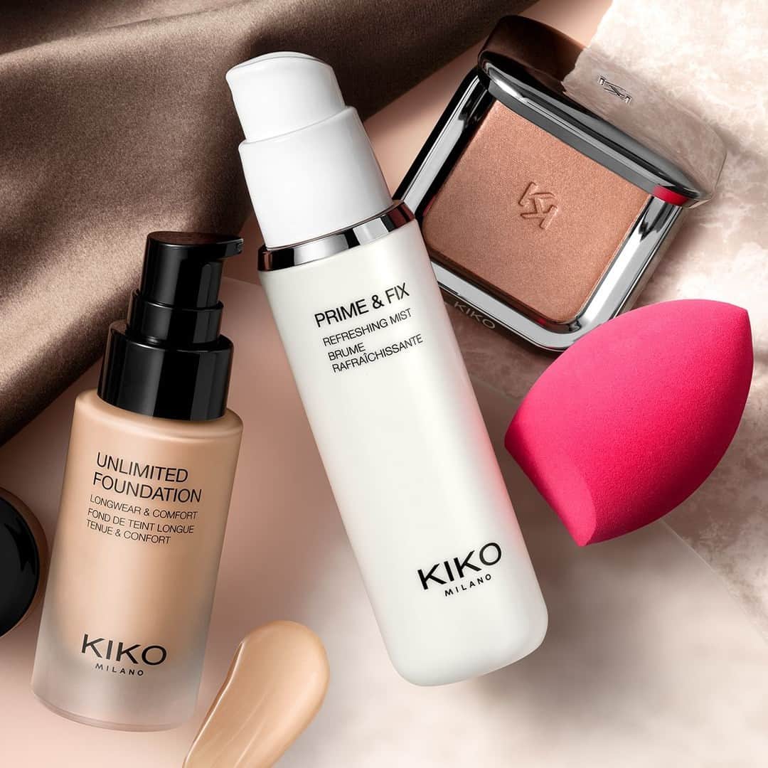 KIKO MILANOさんのインスタグラム写真 - (KIKO MILANOInstagram)「Let’s get back to the basics! 💗 Achieve a long-lasting, flawless makeup base using these goodies.⁣ Don’t miss out on our Face & Skin Beauty Routine Promo, valid exclusively online until October 29! 🛍️⁣ ⁣ New Unlimited Foundation 03 - Glow Fusion Powder Highlighter 03 - Prime & Fix Refreshing Mist - Precision Makeup Blender⁣ ⁣」10月11日 1時00分 - kikomilano