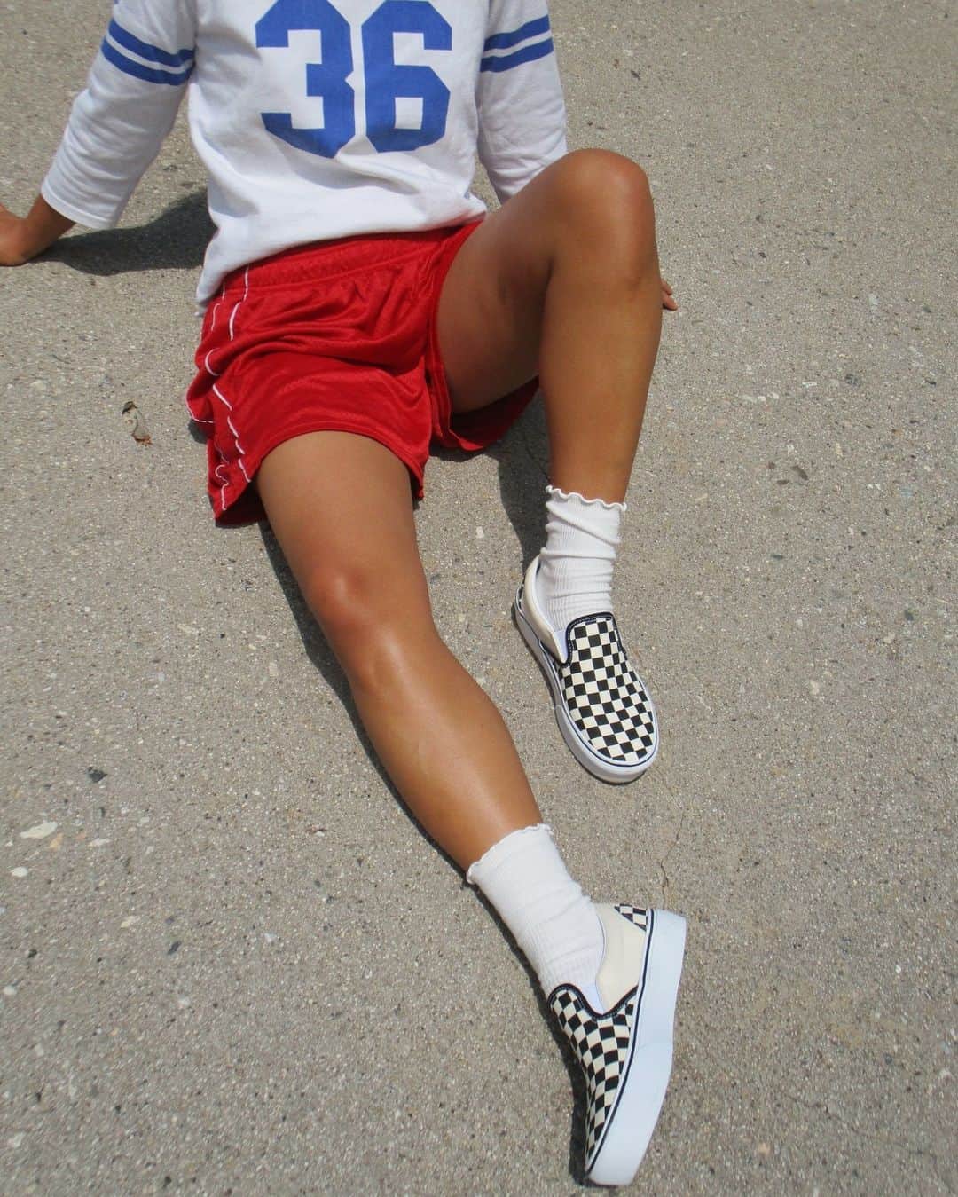vans girlsのインスタグラム：「@josie_francis enjoys a sunny day in the Checkerboard Slip-On. Shop Classics at the link in bio.」