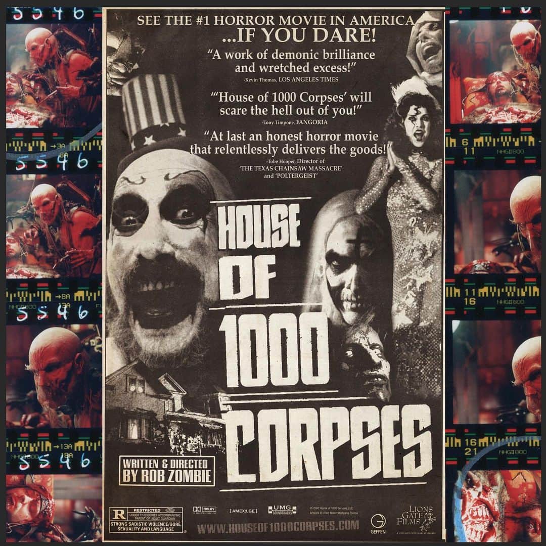 ロブ・ゾンビのインスタグラム：「Tomorrow night is the final night of HOUSE OF 1000 CORPSES back in theaters! Go to www.fathomevents.com to find a gheater near you! #houseof1000corpses #robzombie」