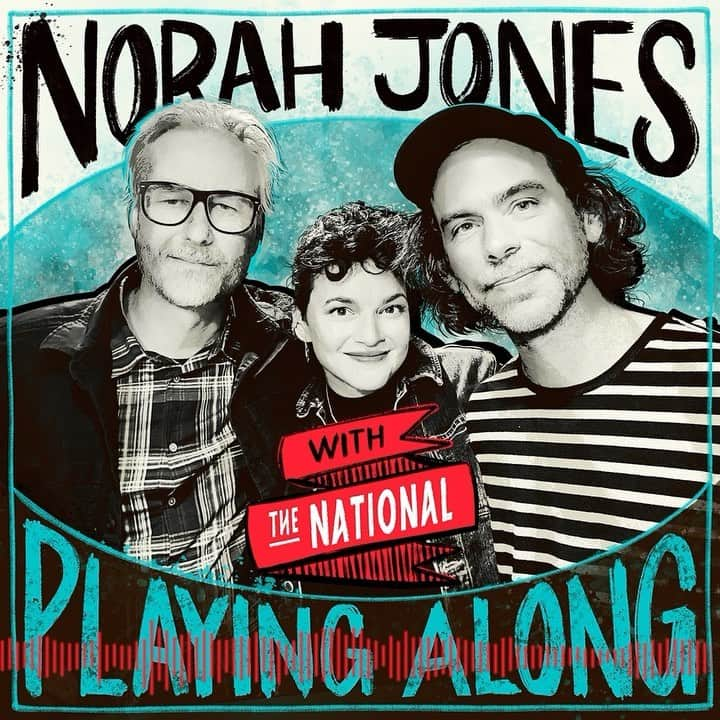 ノラ・ジョーンズのインスタグラム：「Check out the new episode of @playingalongpod with Matt Berninger and Bryce Dessner of @thenational!!!   Link in bio!   We played songs from their amazing new album, First Two Pages of Frankenstein, and talked about the sometimes challenging and beautiful task of making music. We also dive back in time as they let me sing with them on an acoustic version of a gem from their 2013 album, Trouble Will Find Me. Hope you enjoy! ❤   #thenational #norahjonesisplayingalongpodcast #podcast」