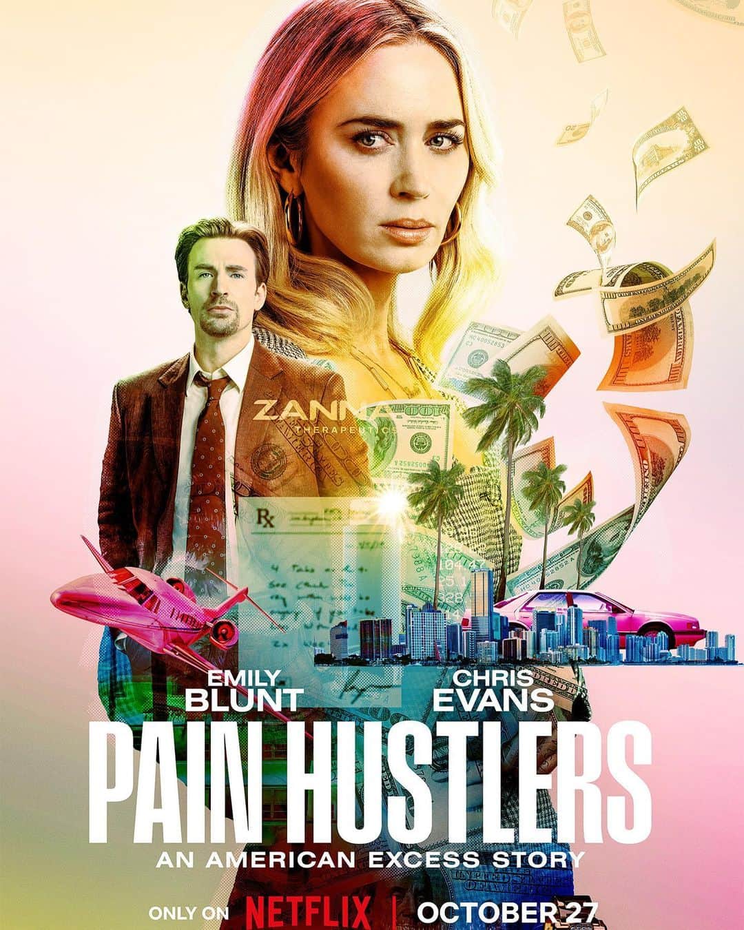 Just Jaredさんのインスタグラム写真 - (Just JaredInstagram)「The trailer and poster for Emily Blunt and Chris Evans' "Pain Hustlers" is finally here! The film is debuting later this month on Netflix. Head to JustJared.com to watch! #PainHustlers #ChrisEvans #EmilyBlunt Photo: Netflix」10月11日 2時31分 - justjared