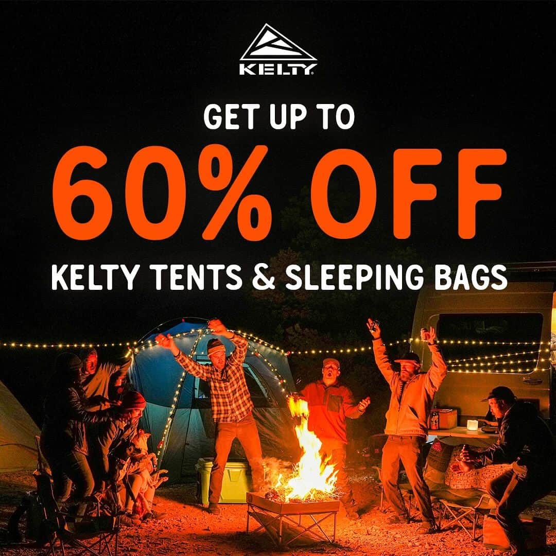 ケルティのインスタグラム：「FLASH SALE! 💫 Get 60% off the Women’s Cosmic Down 20 and 40% off all Late Start Tents and Cosmic Down 0, 20, and 40 Sleeping Bags. Shop today and tomorrow only, so quickly throw on your pack, lace up your hiking boots, and gear up for these HUUUUGE Deals!   #kelty #keltyflashsale #flashsale #builtforplay #keltybuilt #getoutside」