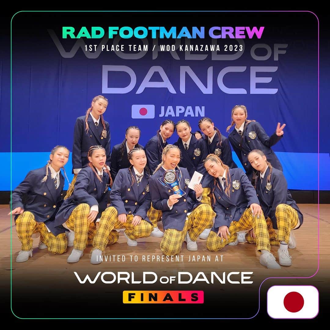World of Danceさんのインスタグラム写真 - (World of DanceInstagram)「Congratulations to the winners of World of Dance Championship Series Kanazawa 2023! 🏆  These teams are now qualified for World of Dance Summit to compete in Finals, representing Japan on July 28th-August 1st, 2024 at Los Angeles Convention Center!   ➡️ Swipe to see our champions and make sure to leave some love in the comments!   TEAM DIVISION 🥇RAD FOOTMAN CREW  🥈RIP STEEZ CREW 🥉ROCK RIVER CREW   Thanks to all the competing teams and showcase teams that took our stage, see you at World of Dance Summit!🙌  #worldofdance #wodsummit24 #wodjapan」10月11日 3時25分 - worldofdance