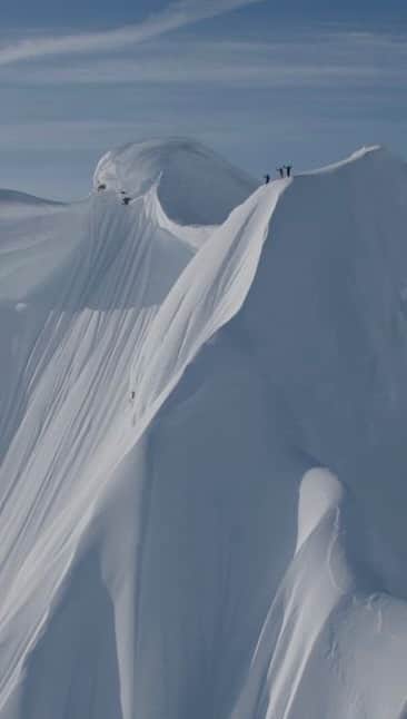 ジェイミー・アンダーソンのインスタグラム：「Full Moon [2016 Alaska]  This was the first time that 2 Heli loads full of snowboard girls stepped onto these peaks. For most of the crew, it was their first time riding big mountain lines in a high pressure scenario.  There is no warm up in Alaska.  These lines were filled with drops, spines, bergshrunds and gnar. It was a testament to pushing the boundaries of what was once seemed impossible in a male dominated freeride scene.   @helenschettini  @mariefranceroy  @jamieanderson  @robinvangyn  @elenahight  @hibeams   full length segment on YouTube  @athanmerrick 🎥  Ben Webb 🎥   @clayton_larsen edit」