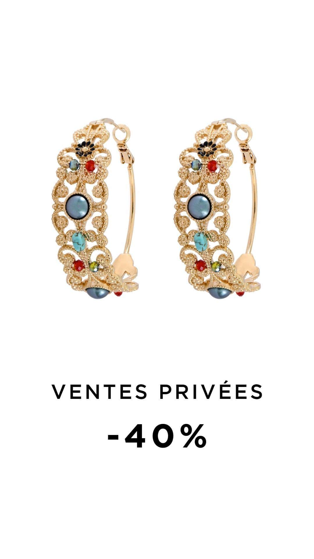 サテリットのインスタグラム：「✶ Vous les attendiez ? Nos ventes privées sont de retour. Profitez de -40% sur une sélection de bijoux, ne tardez pas les quantités sont limitées. . > Offre valable du 11 au 29 en boutique et en ligne. . . ✶ - Have you been waiting for them? Our private sales are back. Take advantage of 40% off a selection of jewellery, but don’t delay, quantities are limited. > Offer valid from 11th to 29th In store and online  . #satelliteparis #bijoux #savoirfaire  #bijouxhautefantaisie  #bienvenueailleurssatellite #boutiquessatellite #jewelry #bijouxfaitmain #bouclesdoreilles #ventesprivees」