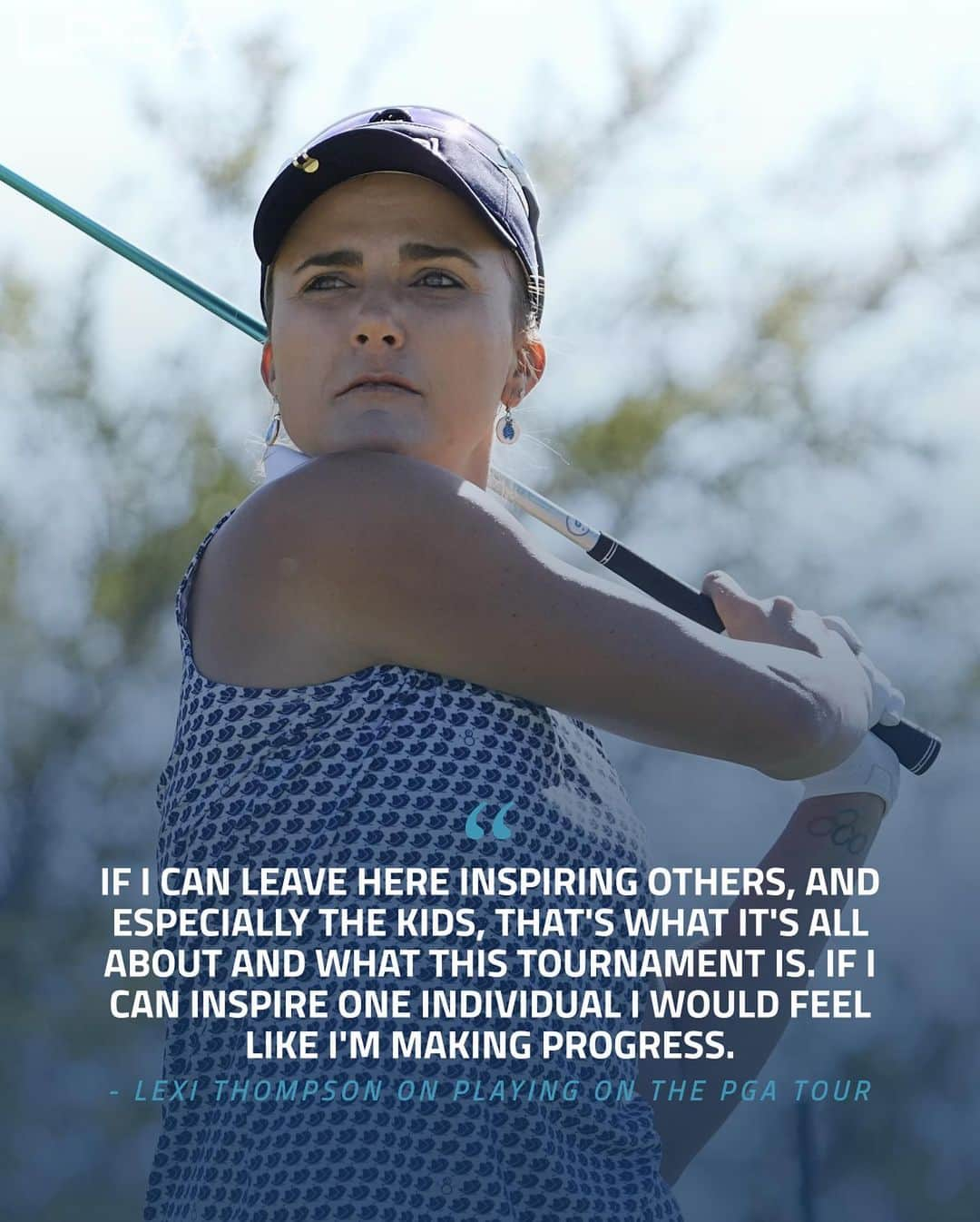 レクシー・トンプソンのインスタグラム：「@lexi is hoping to inspire the next generation by teeing it up on the @pgatour 👏」