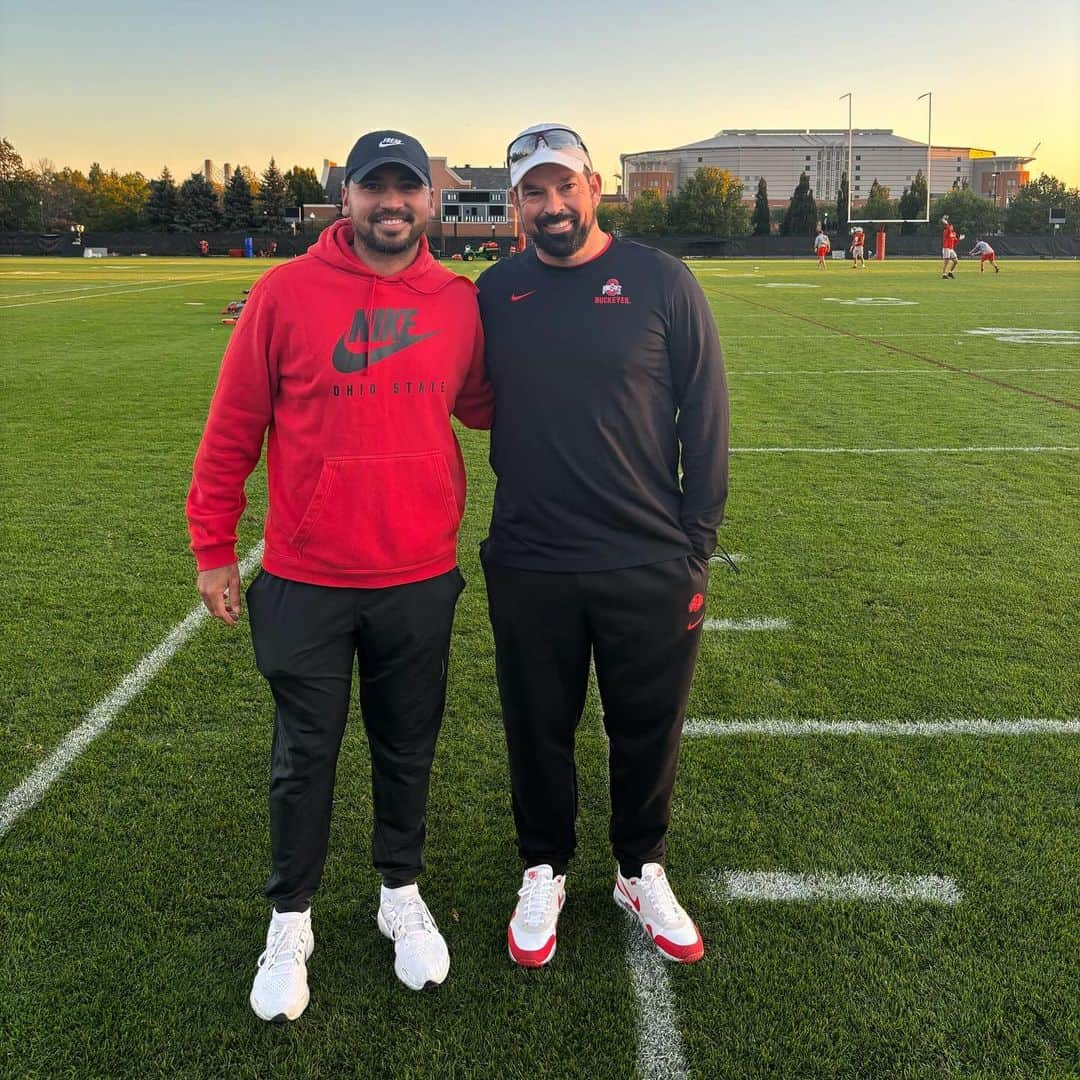 ジェイソン・デイのインスタグラム：「Massive thanks to Coach Day and the OSU program for having me out for practice. Great times! #gobuckeyes」