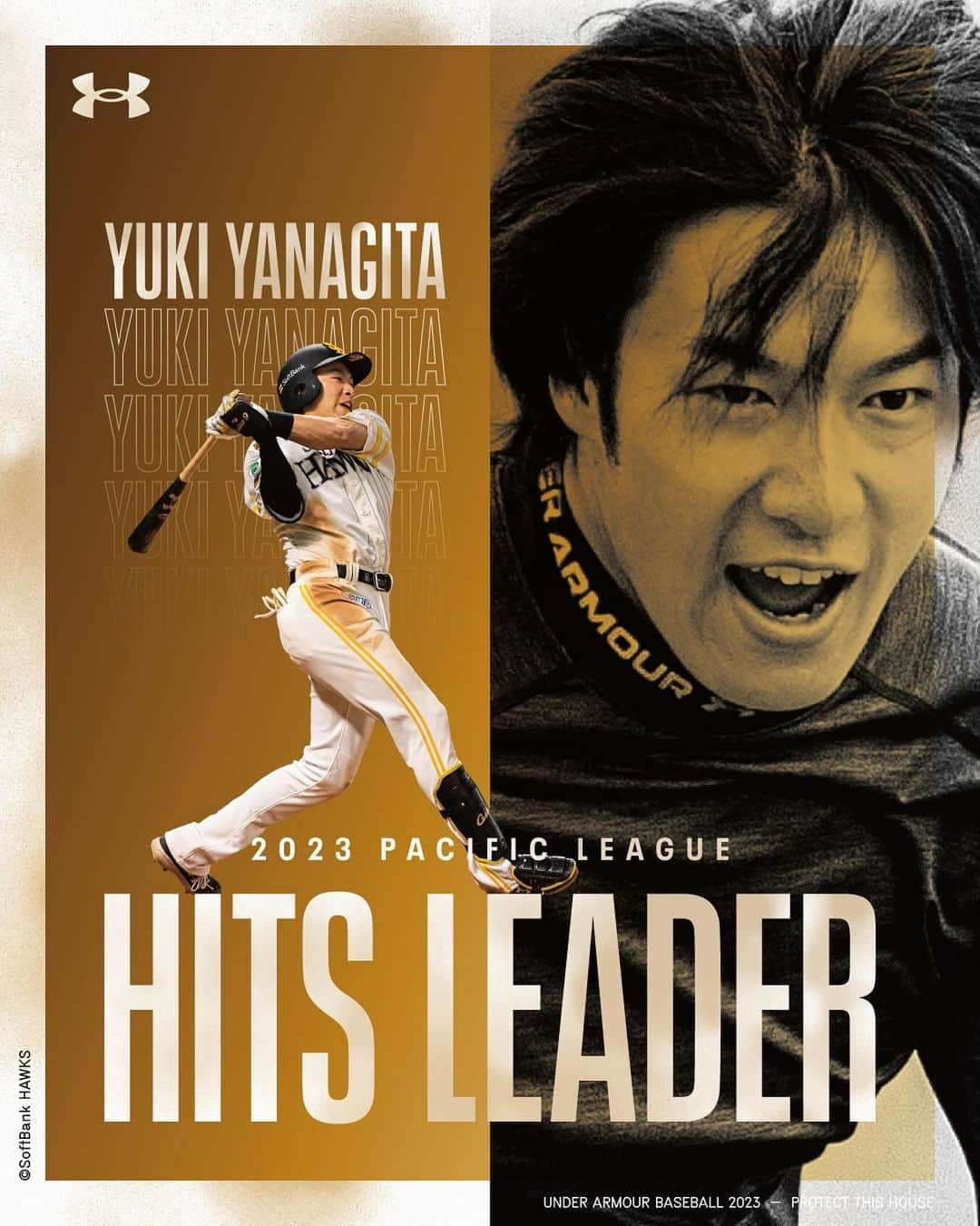 柳田悠岐のインスタグラム：「. 【CONGRATULATIONS】 2023 PACIFIC LEAGUE HITS LEADER  柳田悠岐｜@gita19881009   #TeamUA #アンダーアーマー」