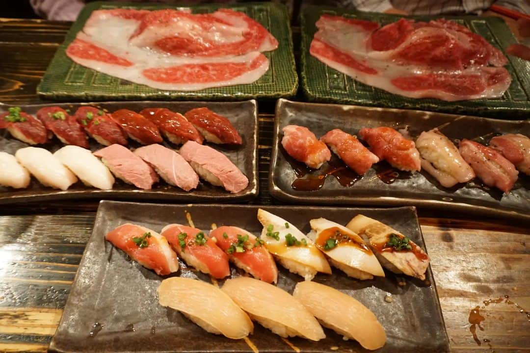 佐久間彩加さんのインスタグラム写真 - (佐久間彩加Instagram)「肉寿司🥩 先日、「北千住 肉寿司 (@kitasenju ...
