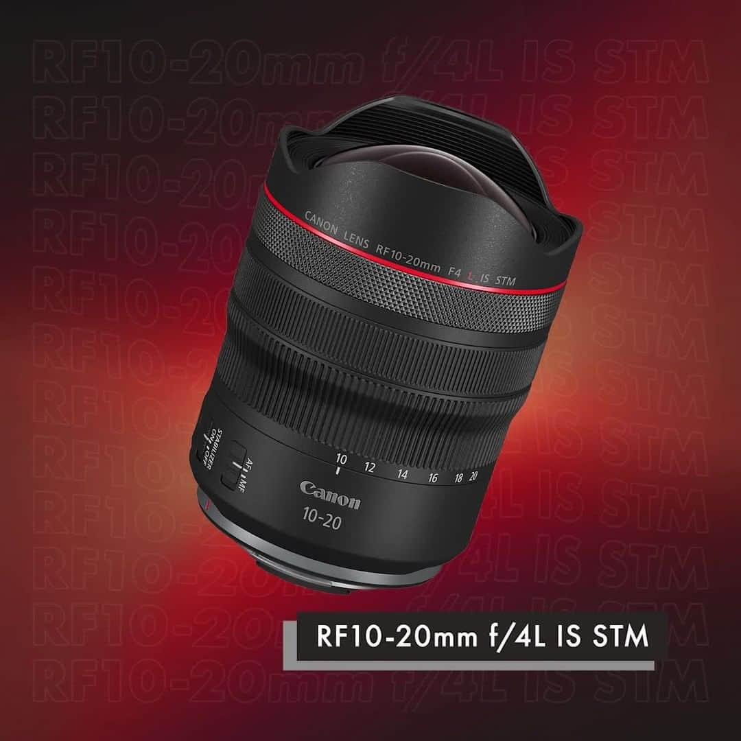 Canon Asiaのインスタグラム：「✨ Canon is proud to announce the release of the 🆕 RF10-20mm f/4L IS STM – the brand's widest full-frame zoom lens yet! ⁣ ⁣ With a focal length of 🔟 mm, the RF10-20mm f/4L IS STM provides photographers with an ultra-wide-angle field of view, all the while maintaining its 🪶 and 🤏 profile. The in-built Lens IS complements the lens' high optical performance, delivering excellent image resolution and effective 👋 shake reduction.⁣ ⁣ Find out more about the groundbreaking RF10-20mm f/4L IS STM – link in bio!⁣ -⁣ #TeamCanon #CanonAsia #CanonPhotography #CanonPhoto #CanonImages #CanonEOSR #Mirrorless #CanonLens #CanonColourScience #IAmCanon」