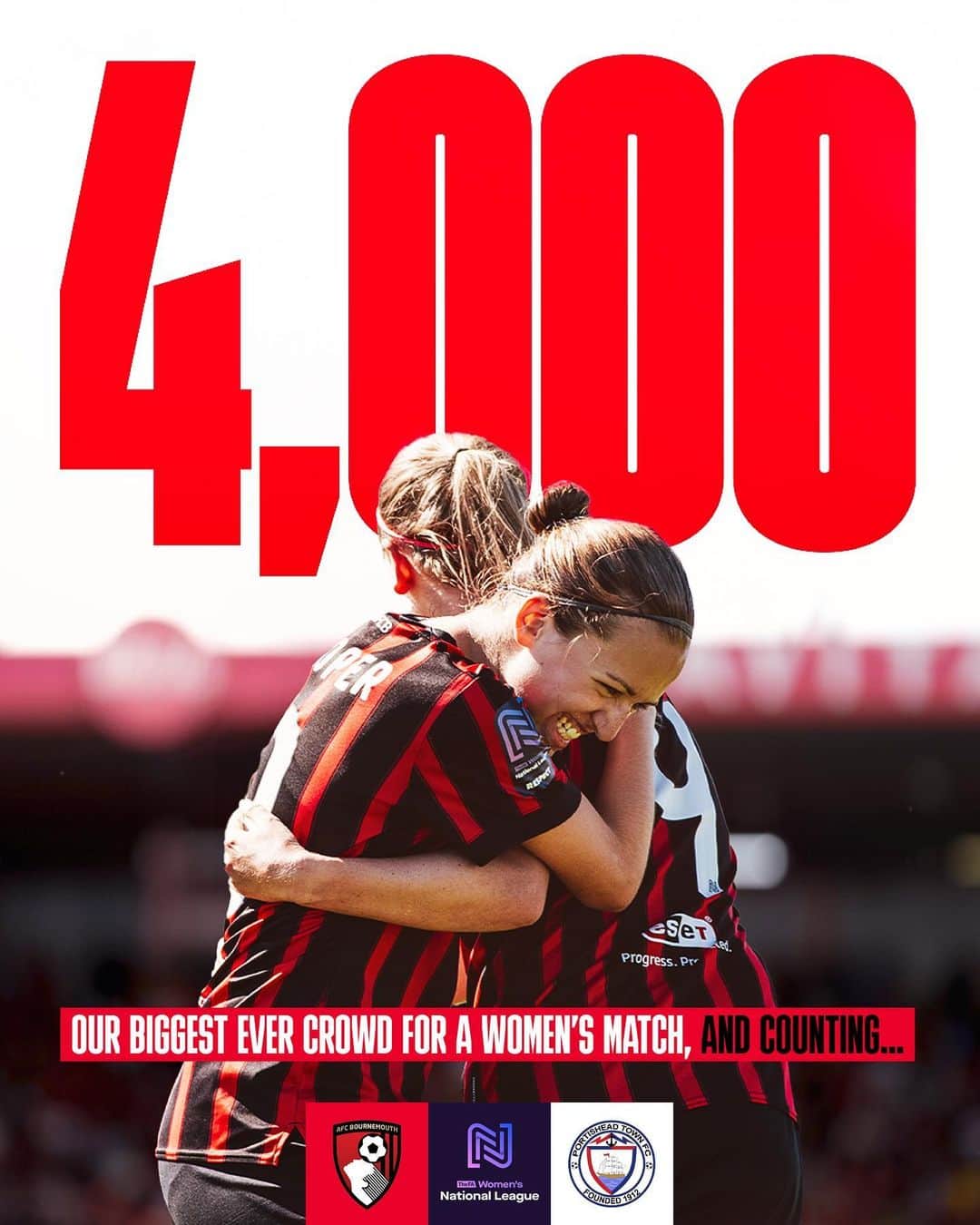 AFCボーンマスのインスタグラム：「A record crowd confirmed 🥹❤️」