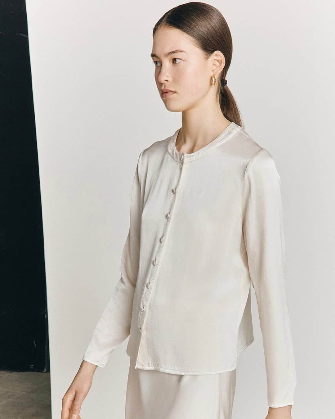 ゴーストのインスタグラム：「Discover our range of casual satin pieces. Perfect for layering or mix and match for a cool, comfortable everyday style.」