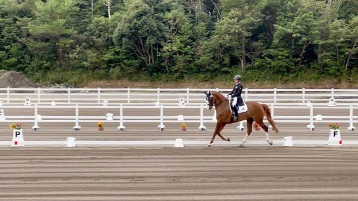 林伸伍のインスタグラム：「インピー初国体6位入賞でした😊 国体の雰囲気に終始ソワソワして緊張していましたが、最後までよく我慢してくれました👍 明後日の自由演技も頑張ります💪」