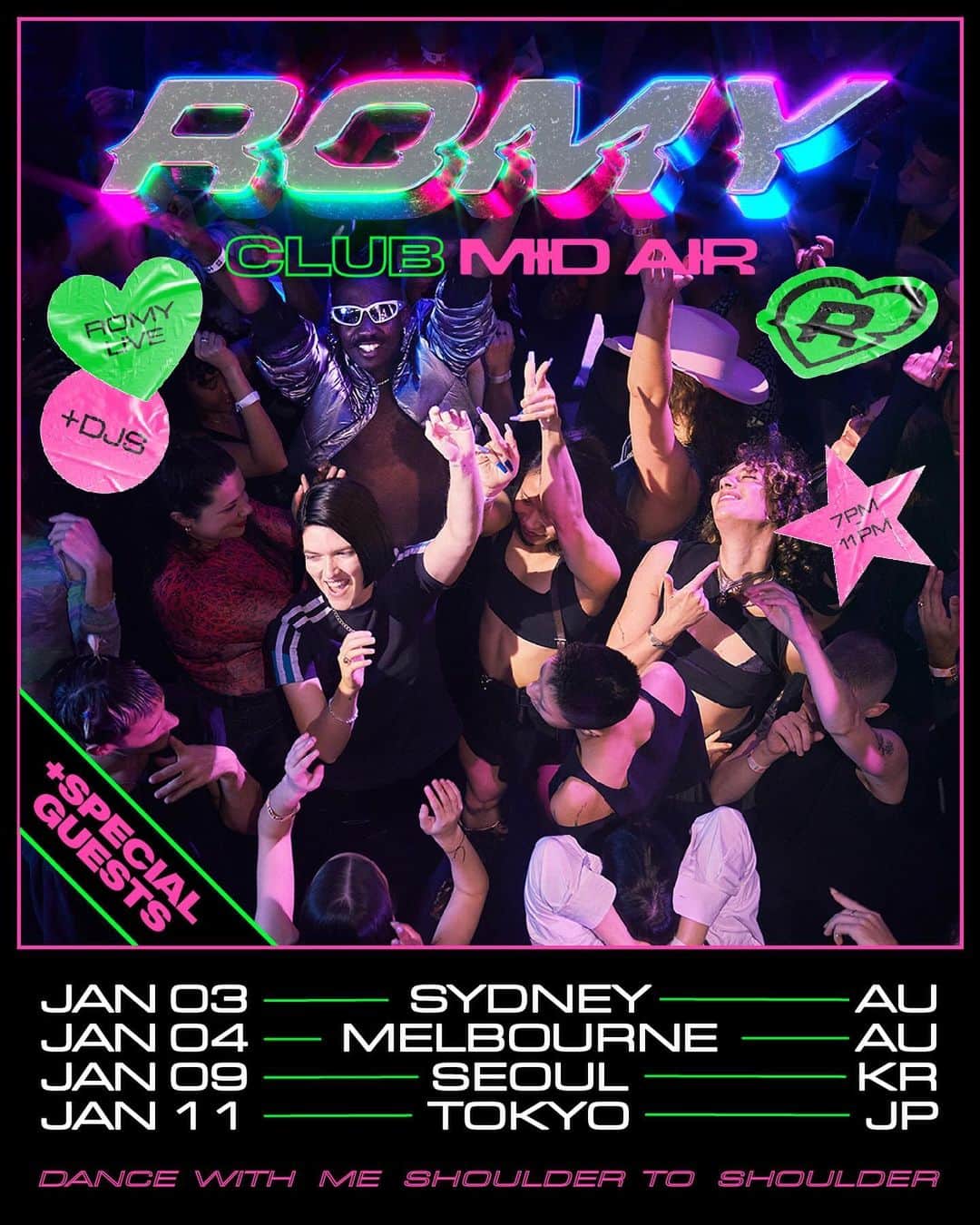 The xxのインスタグラム：「@romyromyromy is bringing Club Mid Air to Australia and Asia   Register for pre-sale via www.romyromyromy.com Be sure to enter your location when you register to ensure you receive the pre-sale email   Pre-sale opens on Tuesday 17th October 10AM local time  General on sale* opens Wednesday 18th October 10AM local time  *The general on sale for Tokyo opens Saturday 4th November 10 AM local time」