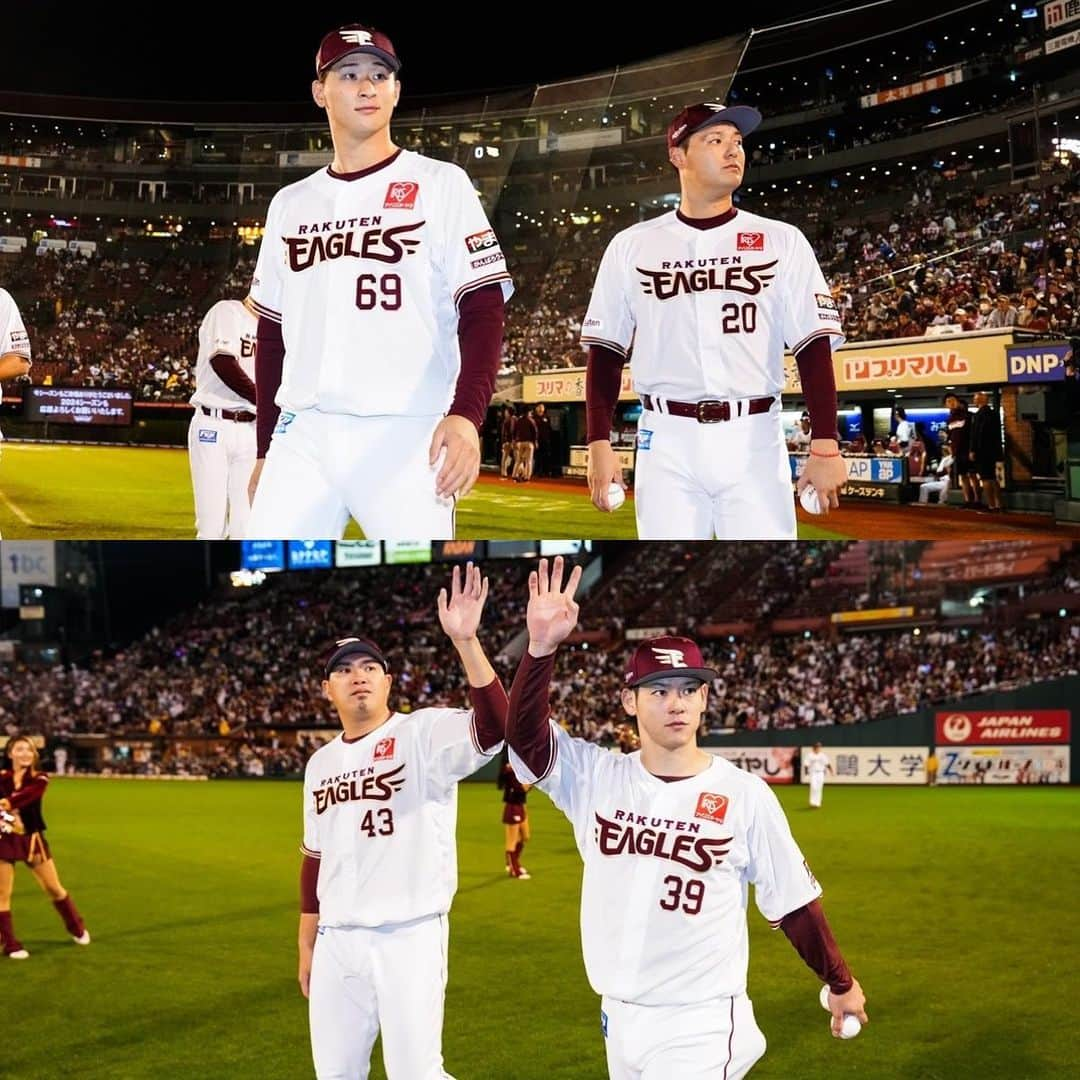 東北楽天ゴールデンイーグルスさんのインスタグラム写真 - (東北楽天ゴールデンイーグルスInstagram)「⚾️  2023シーズンも熱い応援をいただきまして 本当にありがとうございました‼️🏟️🦅  #鷲が掴む #rakuteneagles #岸孝之 #小郷裕哉  #則本昂大 #荘司康誠  #村林一輝  #鈴木翔天 #島内宏明 #安樂智大  #内星龍  #宋家豪 #伊藤裕季也  #松井裕樹 #田中将大」10月11日 18時27分 - rakuten_eagles