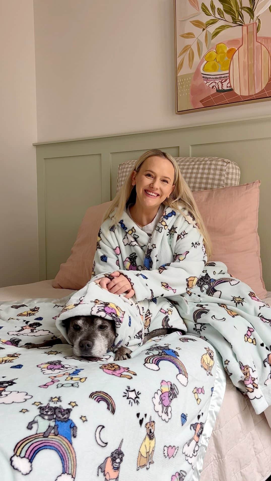 DARREN&PHILLIPのインスタグラム：「“A Darren and Phillip Classic.” Stafficorns and Rainbows the Robe Collection is releasing tomorrow 11am AEDT! Be ready to snuggle with your bestie in our cutest cuddlest robes yet 😍」