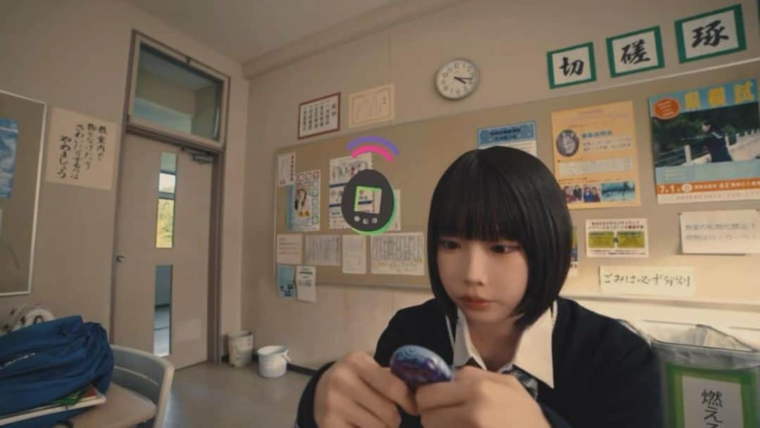 のインスタグラム：「Tamagotchi Uni新TVCMにけみおくんと出演しております( ᜊº-° )ᜊBlue登場キタ( ᜊº-° )ᜊ しかもCMにはano「涙くん、今日もおはようっ」が使われております。 さらに、 11/24（金）から始まるたまアリーナの配信イベントにぼくの公式キャラクターニャンオェちゃんが登場します。可愛スギ。。」