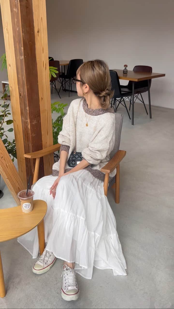 のインスタグラム：「Javaコラボニット✨ 肌触りも良くてミックスカラー可愛い〜  162cm / アイボリー M @classicalelf_official  #クラシカルエルフ #classicalelf #エルフコーデ #java #ジャバ #ユニクロ #ザラ #zozo #zozotown #zozo購入品 #zozotown購入品 #ニット #プルオーバー #ヘンリーネック #秋服 #初秋コーデ」