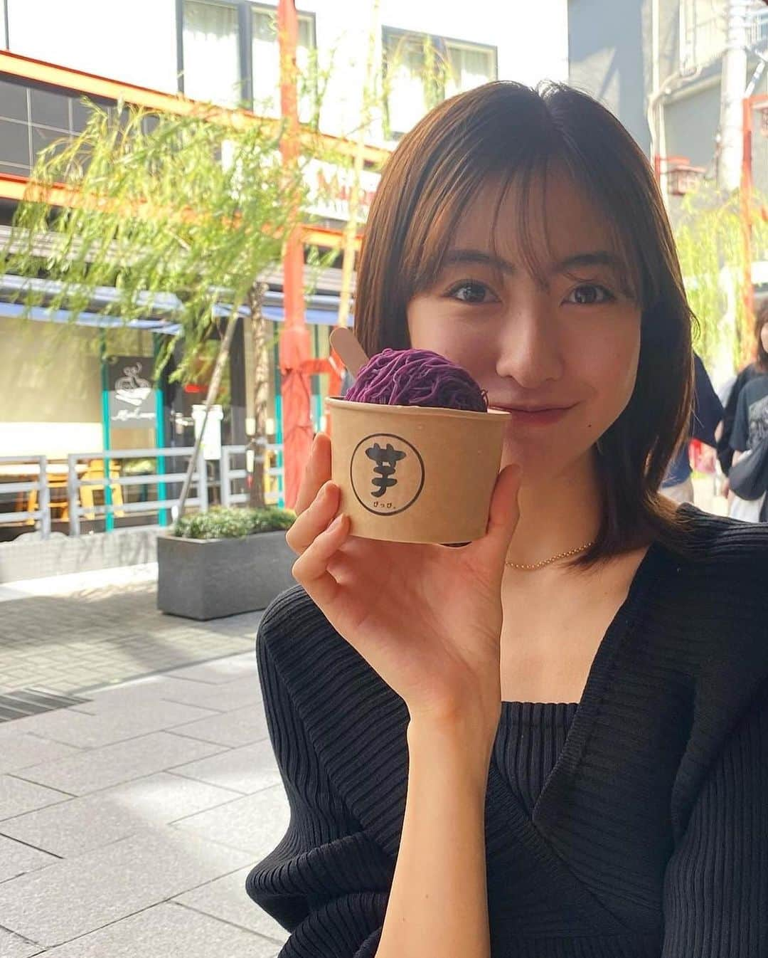 平塚麗奈さんのインスタグラム写真 - (平塚麗奈Instagram)「・ 好きなもの食べ尽くした日🫶  念願の 鰻焼きおにぎり #うなな  と モンブラン #芋ぴっぴ 最高すぎた＾＾」10月11日 21時04分 - hiratsuka_reina