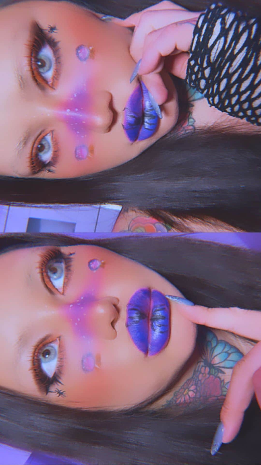 のインスタグラム：「フィルターメイク第二弾🕷️🔮🧡はぁたのしい😂 #フィルターメイク #ハロウィンメイク」