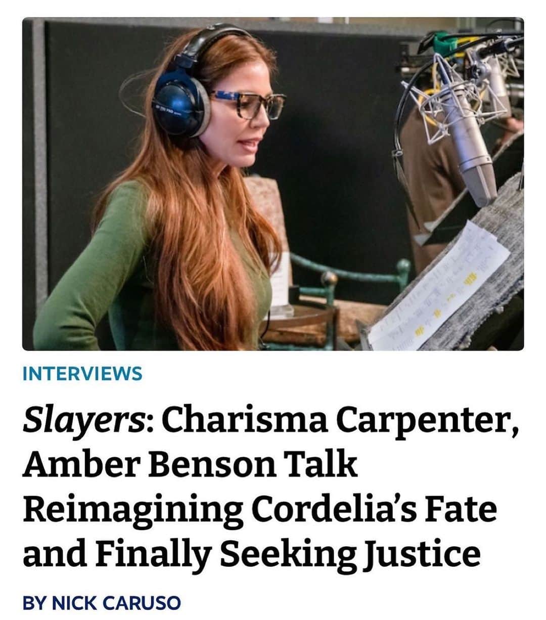 カリスマ・カーペンターのインスタグラム：「Thank you @tvline and @littlestwinslow for a great conversation about Cordelia’s future as a Vampire Slayer.  . . Repost from @littlestwinslow • This one I shall memorialize on the feed in addition to the ever-disappearing story. If you know me at all, you know my feelings for #Buffy and its cast. I am dead now. 💀 Goodbye. #linkinbio」