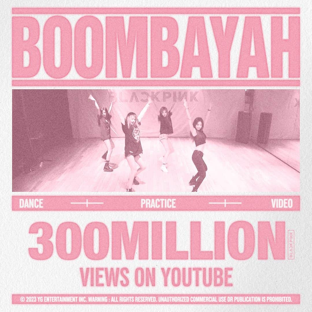 BLACKPINKのインスタグラム：「#BLACKPINK #블랙핑크 #BOOMBAYAH #붐바야 #DANCE_PRACTICE #안무영상 #300MILLION #YOUTUBE #YG」