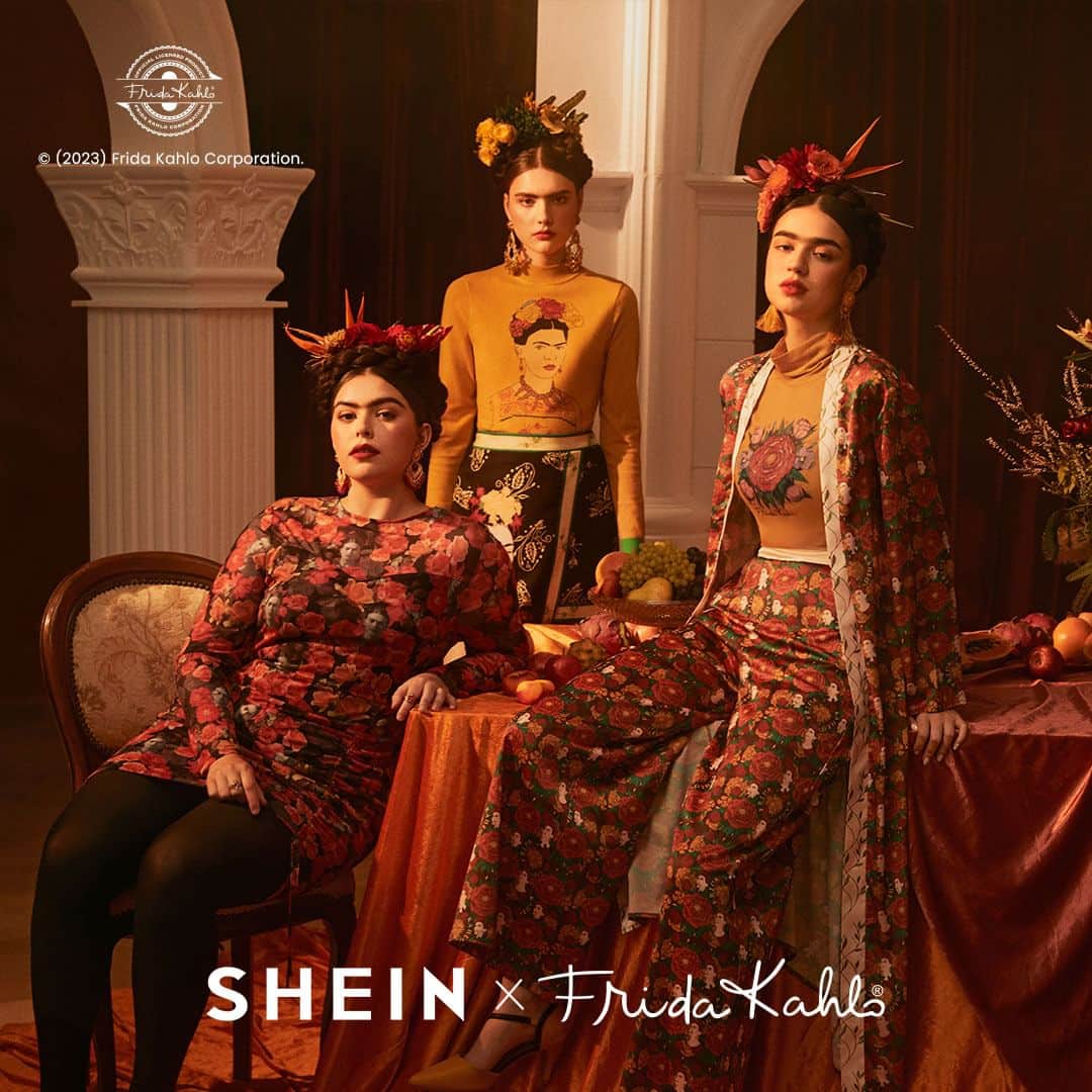 SHEINのインスタグラム：「SHEIN x Frida Kahlo Fall/Winter is now available! 🥀🎨 Embark on an artistic journey with these floral and elegant pieces that will transform every look into a masterpiece.  🔗:https://shein.shop/9gx8i0g  #SHEINxFridaKahlo #FridaKahlo #SHEIN #SHEINforAll」