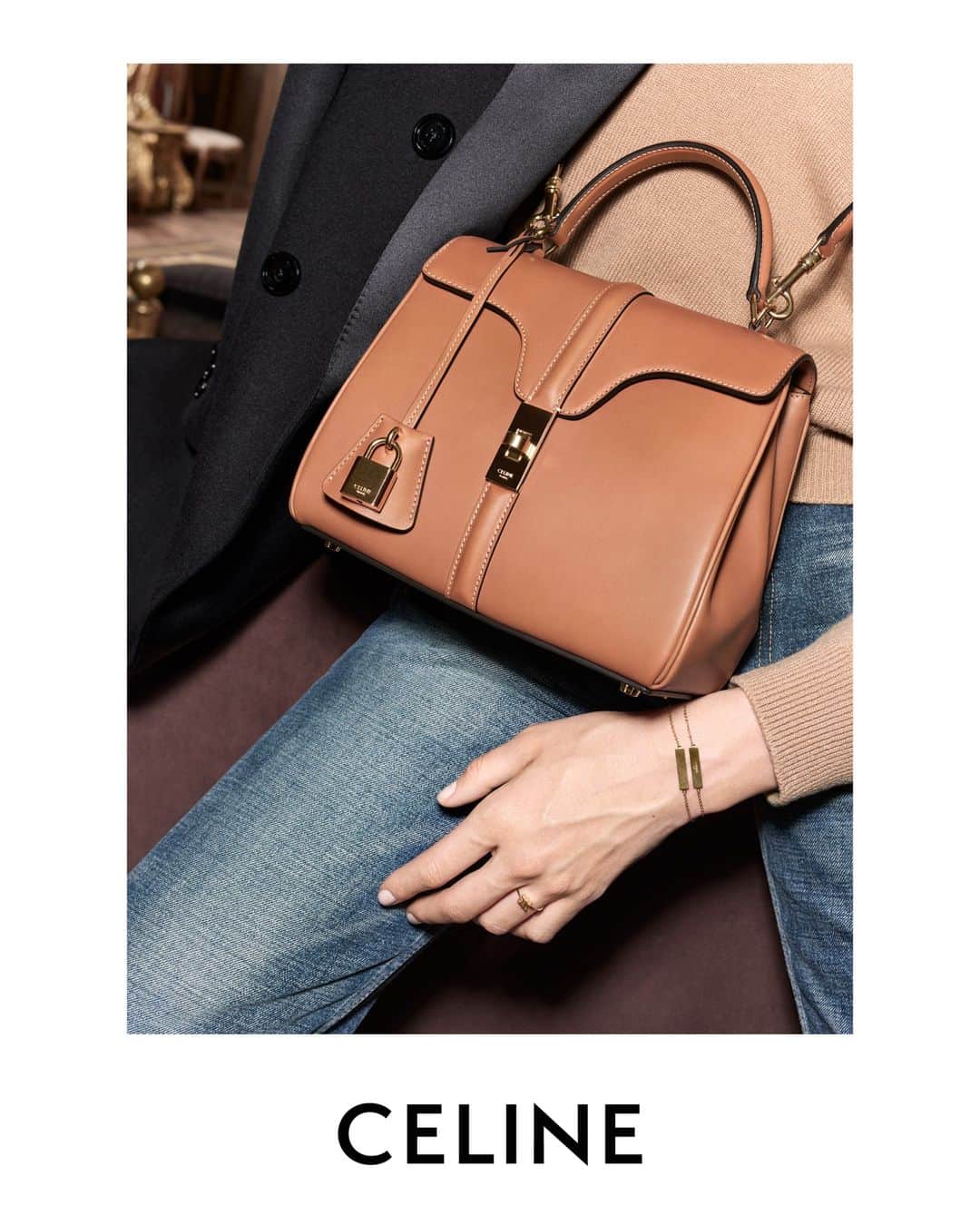 Celineのインスタグラム：「LA COLLECTION DES GRANDS CLASSIQUES 07  CELINE SMALL 16 BAG   COLLECTION AVAILABLE NOW IN STORES AND ON CELINE.COM  ABBY @HEDISLIMANE PHOTOGRAPHY AND STYLING ROME, PALAZZO FARNESE  SEPTEMBER 2023  #CELINEBYHEDISLIMANE」
