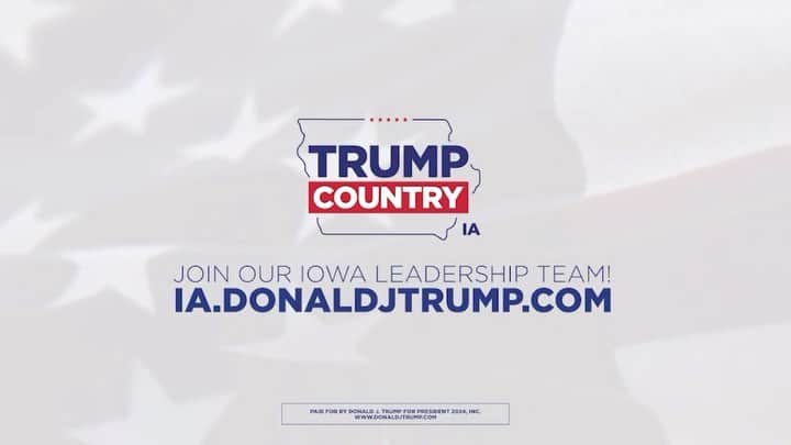 ドナルド・トランプのインスタグラム：「Official Registration for Team Trump’s IOWA Caucus Team (link in bio): https://ia.donaldjtrump.com/  “IOWA VOTERS ARE COMMITTING TO VOTE TRUMP IN THE GOP CAUCUS”」