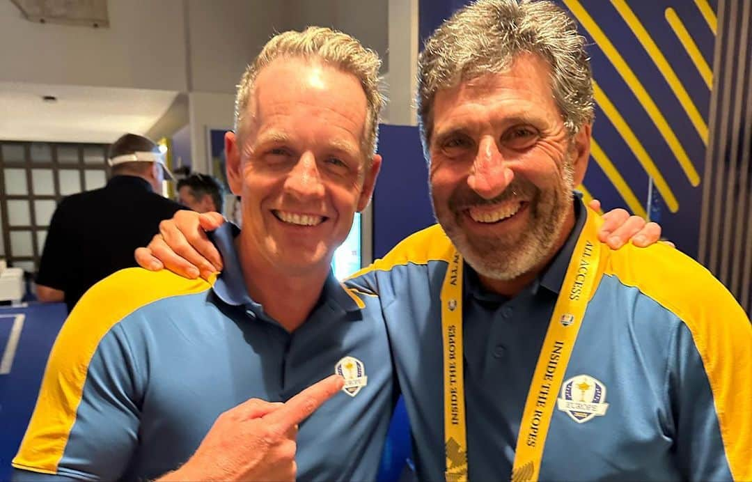 ルーク・ドナルドさんのインスタグラム写真 - (ルーク・ドナルドInstagram)「Happiness is contagious! Love these guys 🥰💙💛  @rydercupeurope」10月12日 3時16分 - lukedonald