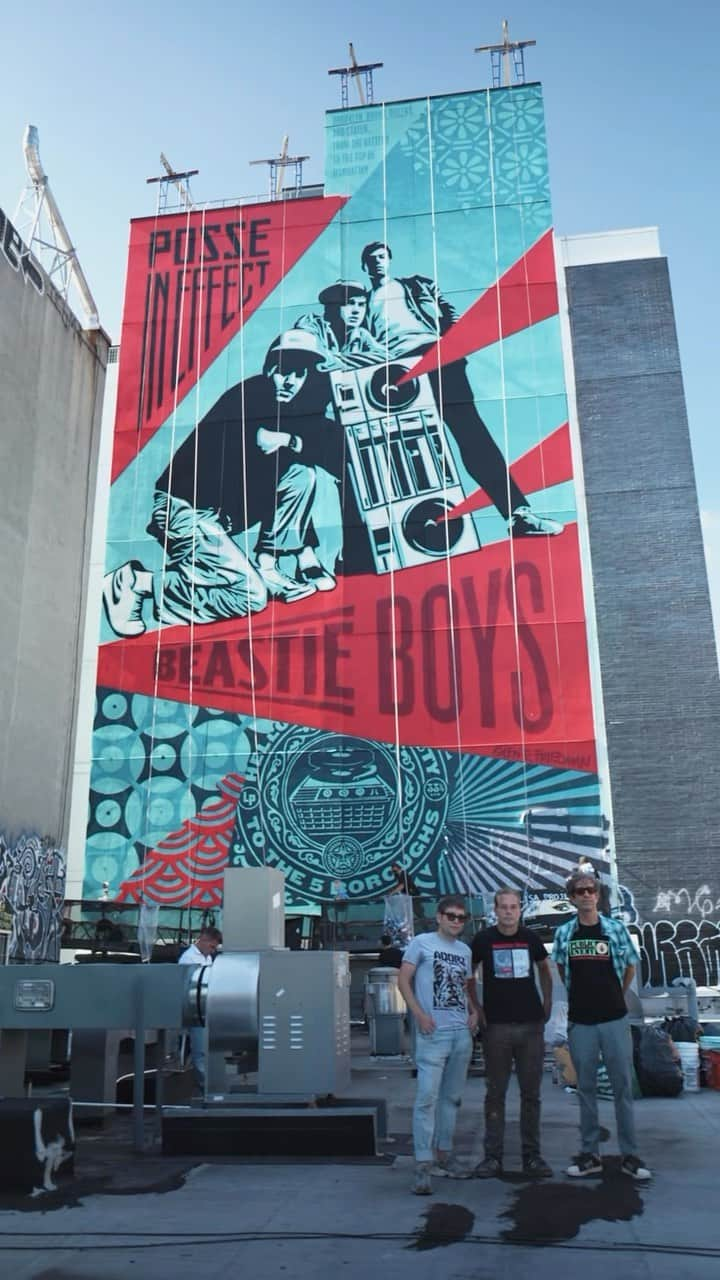 Shepard Faireyのインスタグラム：「Right off the L on Avenue A, we celebrate 50 years of Hip Hop with the inspiring mural, Posse in Effect, by Shepard Fairey in partnership with The Lisa Project.」