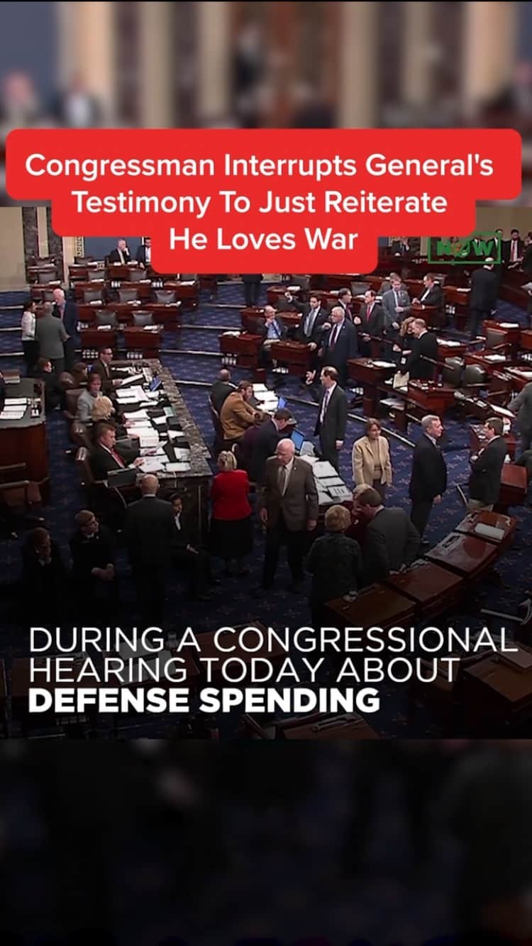 ジ・オニオンのインスタグラム：「#BREAKINGNEWS: Congressman Interrupts General’s Testimony To Just Reiterate He Loves War #news #congress #hearing #war #bombs #tank #boom #love」