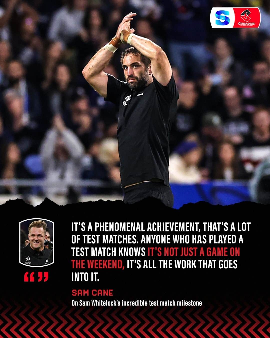 Super Rugbyさんのインスタグラム写真 - (Super RugbyInstagram)「Professionalism of the highest order on the international stage 👏  @crusadersrugbyteam's Sam Whitelock sets the standard for the @allblacks.  #SuperRugbyPacific #RWC2023」10月12日 4時00分 - superrugby