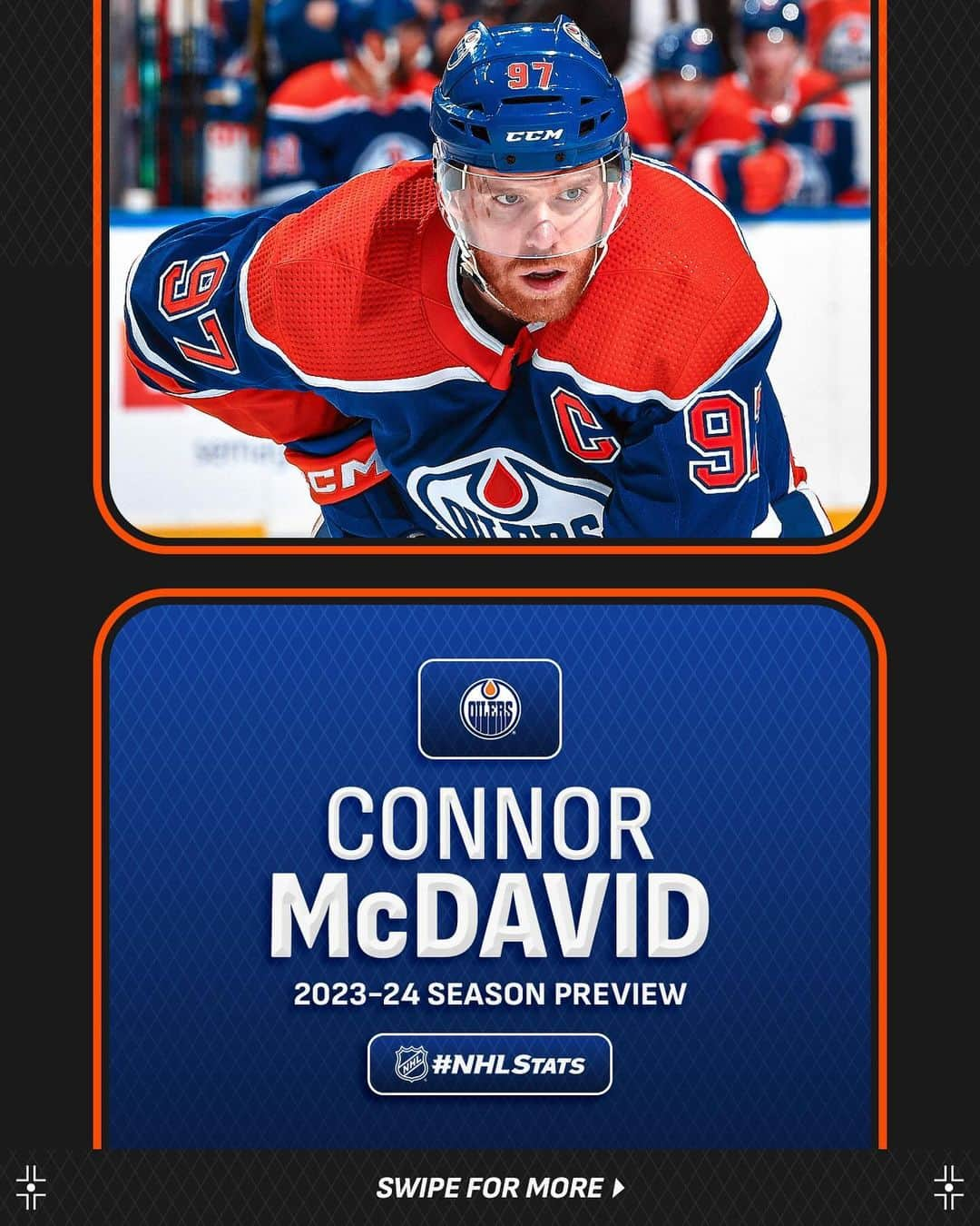 NHLさんのインスタグラム写真 - (NHLInstagram)「Connor McDavid, who has increased his point total in three straight seasons, is set to begin his ninth NHL campaign after concluding 2022-23 with 153 points – the highest single-season total by any player in 27 years. #NHLStats   Watch his season debut tonight on @Sportsnet (10 p.m. ET at VAN) and swipe to preview some of the milestones he can achieve in 2023-24. #NHLFaceOff」10月12日 4時07分 - nhl