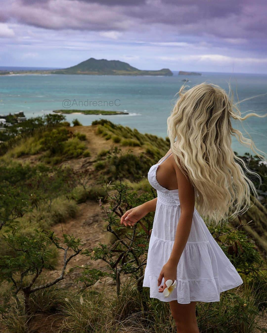 Andreane Chamberlandのインスタグラム：「One day reality will be better than my dreams  Which photo do You like the most? 1,2,3,4,5,6,7,8 ?  #hawai #hawaii #hawaiilife #hawaii🌺 #hawaii🌴 #hawaiilove #whitedress #blondehair」