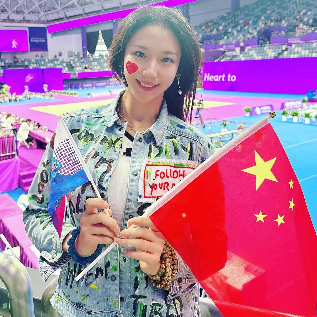 バオ・ユーチンのインスタグラム：「关于亚运会！一切顺利就是最好的结果#asiangames #rhythmicgymnastics gymnastics」