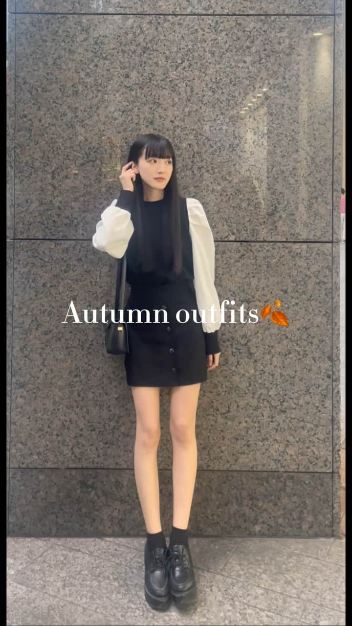桃のインスタグラム：「Autumn outfits 🍂🤍  衣装や私服をまとめました🤍 秋にぴったりのお洋服たちでお気に入り🍂  #JJモデルオーディション2023  #国民的彼女 #autumnoutfit #autumnfashion」