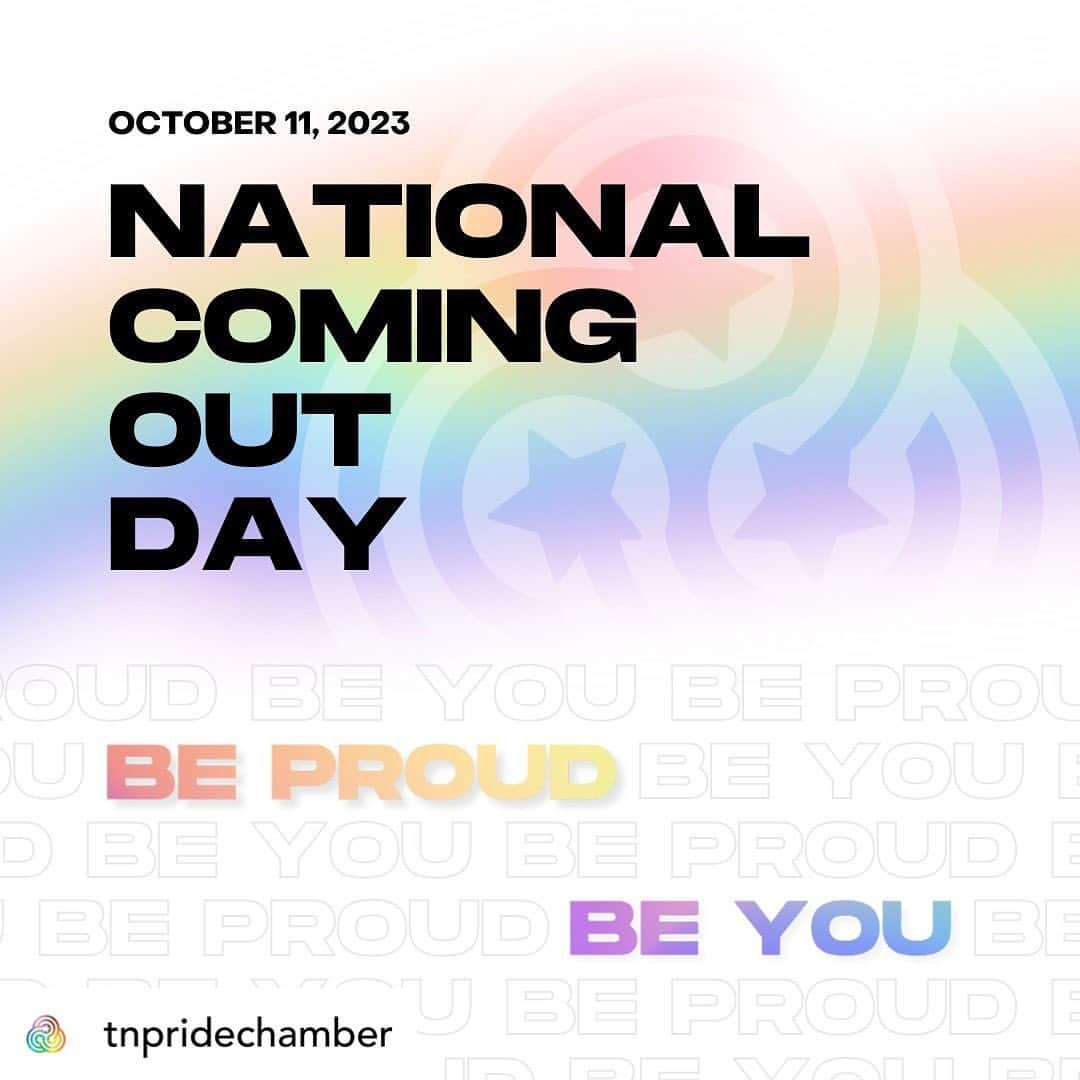 レイチェル・レフィブレのインスタグラム：「Posted @withregram • @tnpridechamber While the phrase "coming out" might seem like it's a single moment in time, being "out" is often times a much longer process.  An undertaking of accepting one's own identity in world that can feel like a dangerous place to do so.   Today, we celebrate the power of authenticity and its extraordinary ability to break down barriers. There is no timeline to coming out and no-one should ever make you feel forced to do something you're not ready for.  However, whenever you are ready, there is a community that loves you and is ready to welcome you with open arms 💜 #nationalcomingoutday #beproud #beyou #thereisprideintennessee」