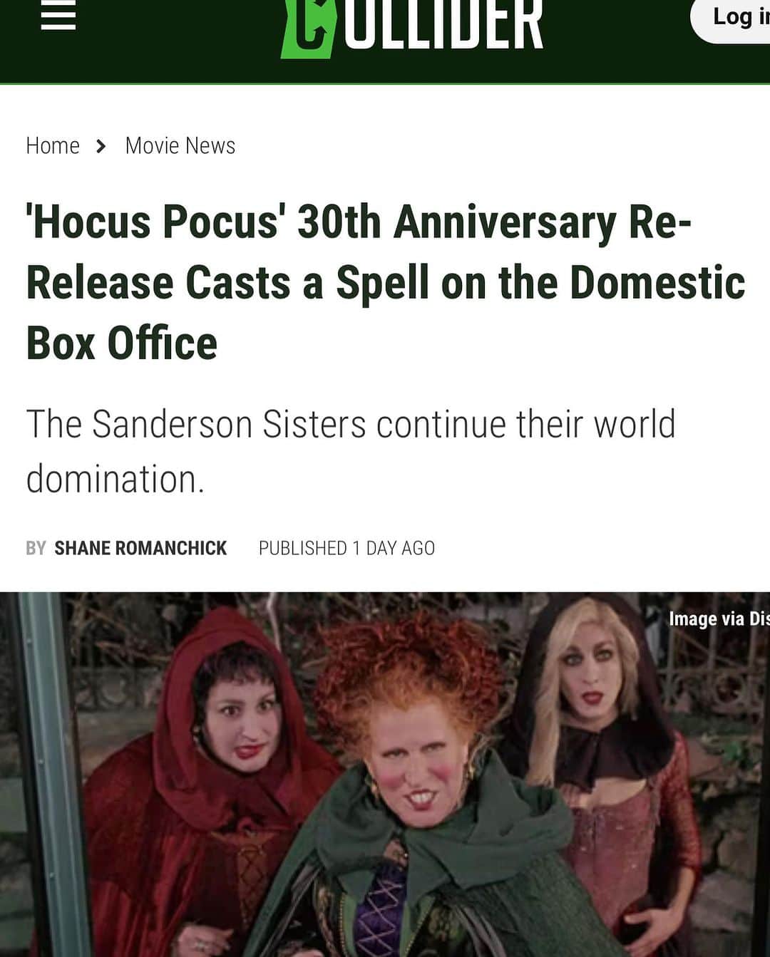 ケニー・オルテガさんのインスタグラム写真 - (ケニー・オルテガInstagram)「I’m feeling an indescribable delight tonight. Thank you one and all for inviting the Witch’s back every Halloween! And what a way to celebrate our 30th Anniversary being Top 10 Box Office! You Rock Hocus Pocus fans! “Who lit the black flame candle?” ❌🎃」10月12日 7時18分 - kennyortegablog