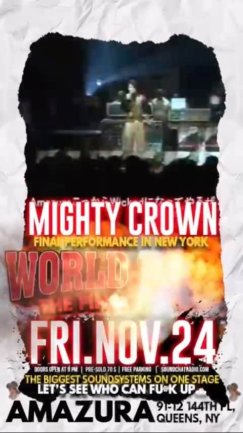 mastasimonのインスタグラム：「Amazura ! Queens , NY !  Mighty Crown last performance in NYC !  Something a go happen !!   #mightycrown #worldbash #amazura #queensny」