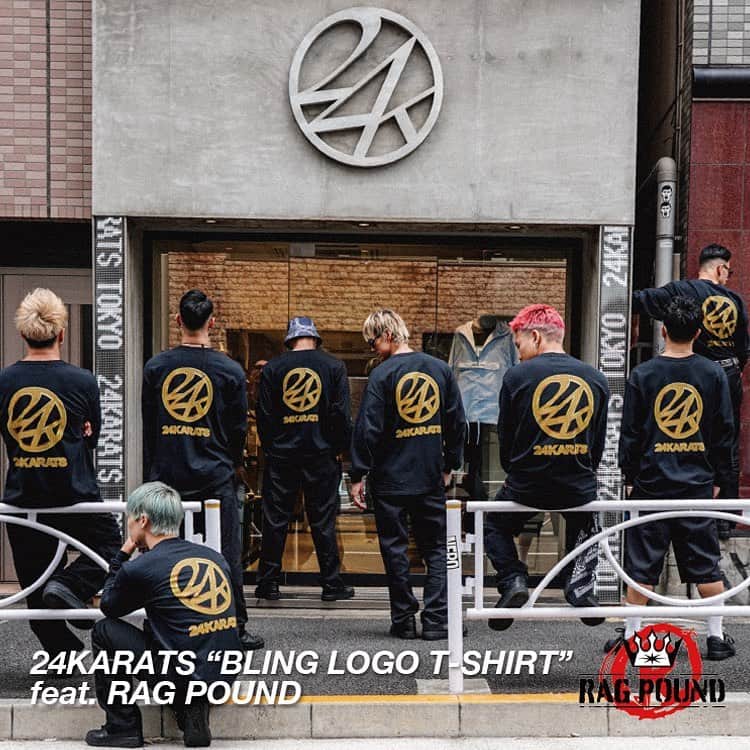 24カラッツのインスタグラム：「24KARATS 2023A/W NEW ARRIVALS 10.13(FRI)ON SALE  10/13(金)12:00より24KARATSから バックにプリントされたゴールドジュエリー風の24ロゴが映える長袖Tシャツと、袖が配色となった7分袖のベースボールラグランTシャツの2型が発売！  今回のモデルには先日再始動を果たした 伝説的KRUMPチーム「RAG POUND」を起用し、24KARATSの根底にあるブランドコンセプト 「STREET SPORTS」にフォーカスしたムービーも必見！ 新生RAG POUNDのダンスに注目です！  是非チェックして下さい！  【商品】 24 Bling Logo Tee LS PRICE￥7,150 COLOR：White, Black SIZE：S/M/L/XL  Baseball Raglan Tee PRICE￥6,600 COLOR：Blue, Green, Burgundy SIZE：S/M/L/XL  【発売日】 10/13(金)12:00  【販売箇所】 24KARATS TOKYO VERTICAL GARAGE ONLINE STORE  @24karatsofficial @vertical_garage @ragpound_official  #24karats #VERTICALGARAGE #RAGPOUND」