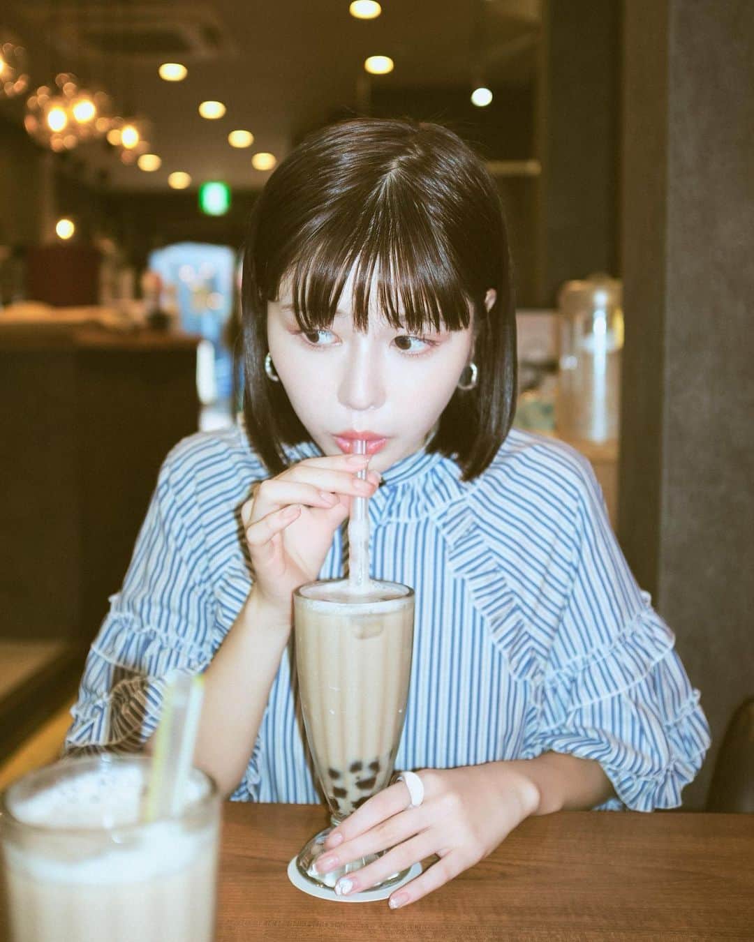 冴木柚葉のインスタグラム：「. 久しぶりに台湾タピオカ🧋 美味しかった🤤  #台湾茶カフェ狐月庵  #台湾茶カフェ狐月庵谷中銀座店  📷　@yutomono9」