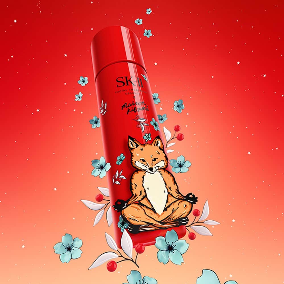 SK-II's Official Instagramのインスタグラム：「SK-II’s FIRST EVER collaboration with a fashion house is almost here!  Discover the new SK-II x Maison Kitsuné Limited Edition PITERA™ Essence.   The red bottle represents skin  recharging with PITERA™ in the daytime.  #SKIIxMaisonKitsune @maisonkitsune  #ChargeUpYourBeauty #SKII」