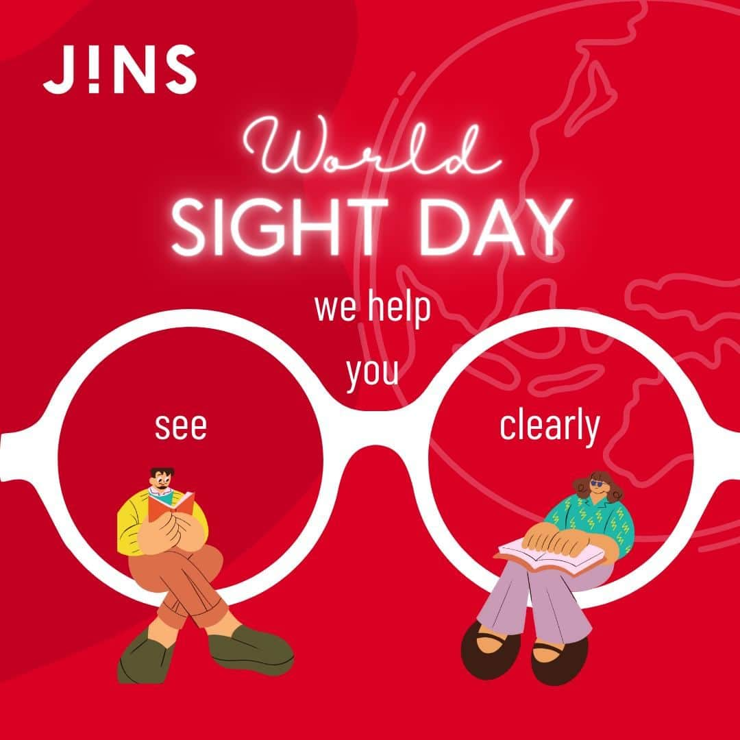 JINS PHILIPPINESのインスタグラム：「We, at JINS, celebrates World Sight Day today.  "Love your eyes at work". Give importance to your eye health even in the workplace.  Eye Care is inclusive and available to anyone.  Visit any of our JINS stores this month of October and avail a free eye check-up.   #JINS #eyewear #worldsightday #hopeinsight #loveyoureyesatwork #WSD2023」