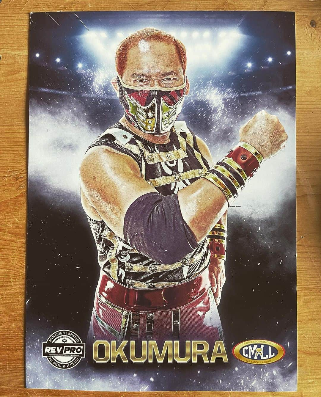 奥村茂雄のインスタグラム：「#cmll #revpro #okumura #tifondeosaka #guerrerosamurai」