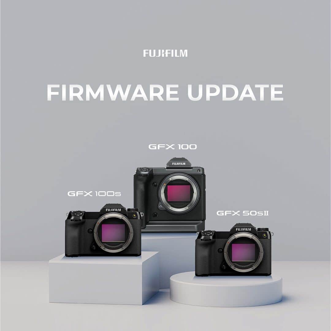 FUJIFILM INDONESIAのインスタグラム：「Firmware terbaru telah hadir!  Kali ini Fujifilm menghadirkan pembaruan firmware bagi pengguna kamera medium format Fujifilm seri GFX100, GFX100S dan GFX50S II.  Dapatkan pembaruan firmware ini melalui link berikut: https://fujifilm-x.com/global/support/download/firmware/cameras/  #GFX100_id #GFX100S_id #GFX50SII_id #FujifilmIndonesia #Fujifilm_id」