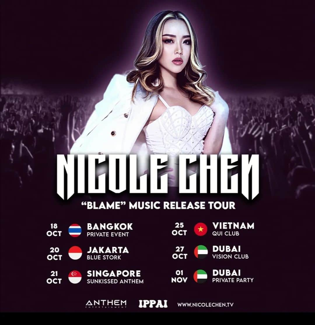 Nicole Chenのインスタグラム：「Lets go! Music Tour Release! See you 24th Vietnam - Qui Club」