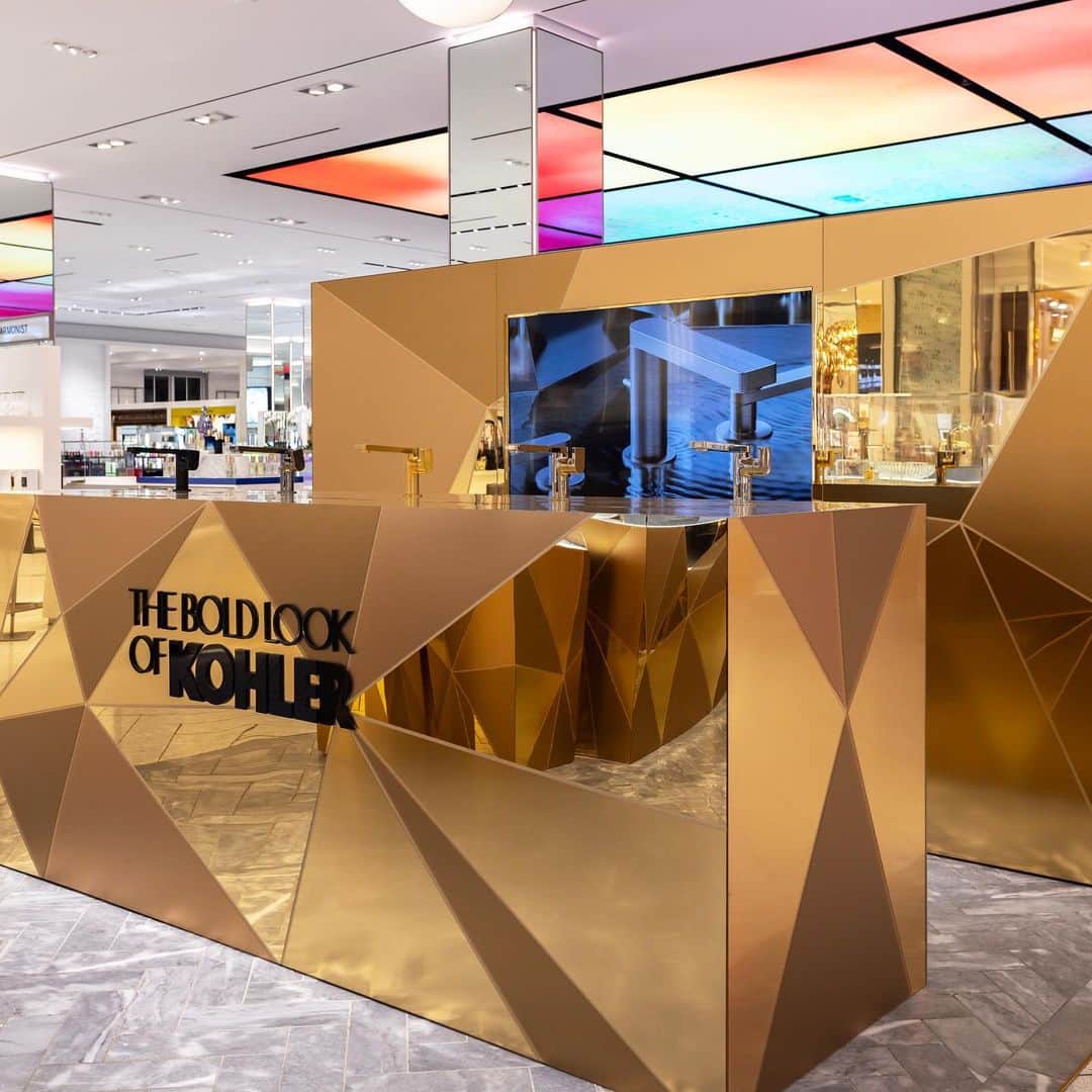 Saks Fifth Avenueのインスタグラム：「Happening now at Saks NYC: Get inspired and explore @kohler’s innovative designs celebrating the launch of its Color & Finish campaign ✨ On display in our 49th street windows and in store through October 24.」