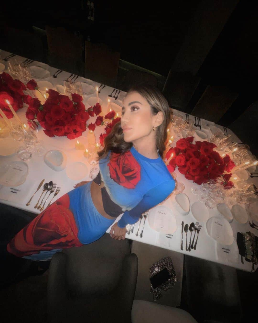 Tamara Kalinicのインスタグラム：「When he asks “What’s for dinner?” Thank you for this magical experience @rabanne @mytheresa.com #MytheresaxRabanne」